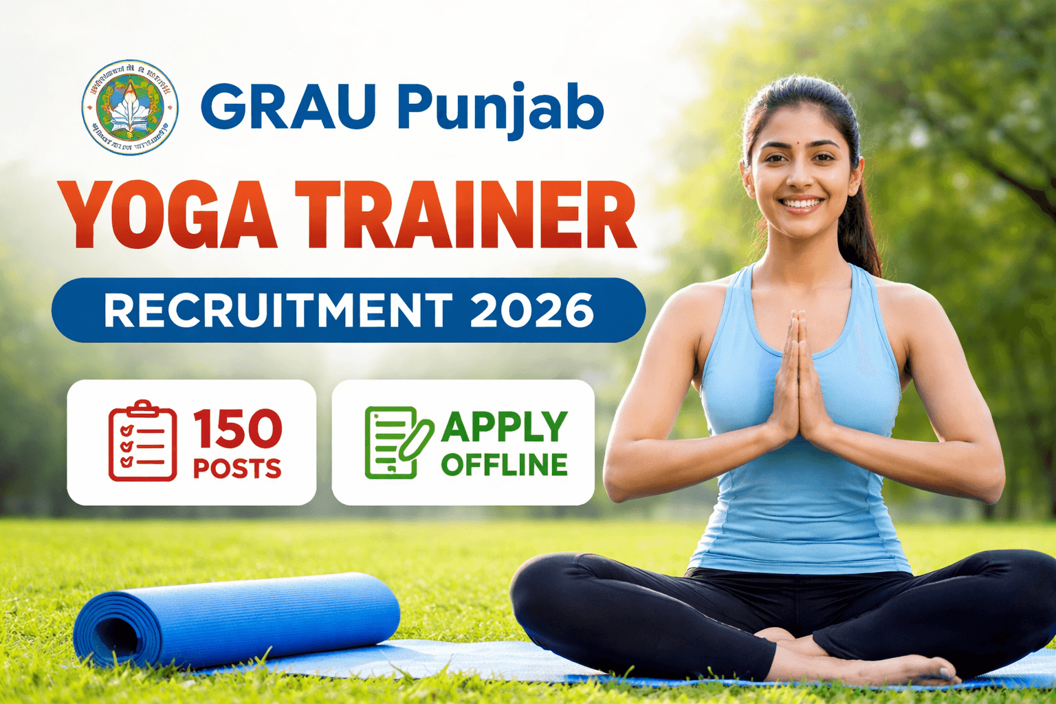 GRAU Punjab Yoga Trainer Recruitment 2026 – 150 Posts, Apply Offline